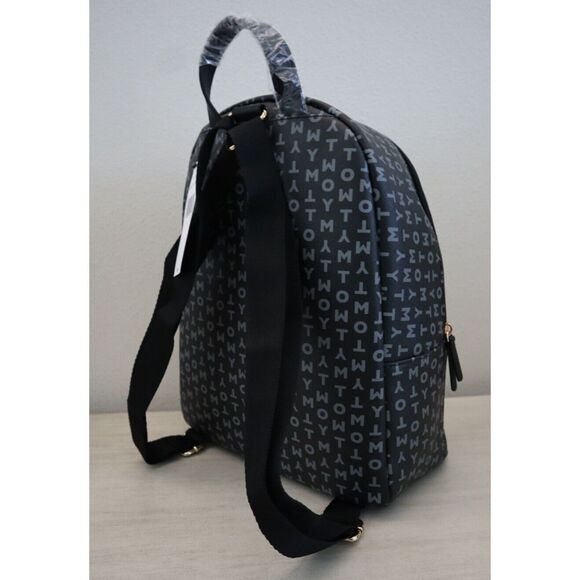 Tommy Hilfiger 69J9675-001 Unisex Black PU Leather Monogram Backpack - Picture 4 of 11